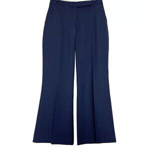 Karen Millen Navy Wide Leg Pant 10 Office Quiet Luxury Old Money Business Casual